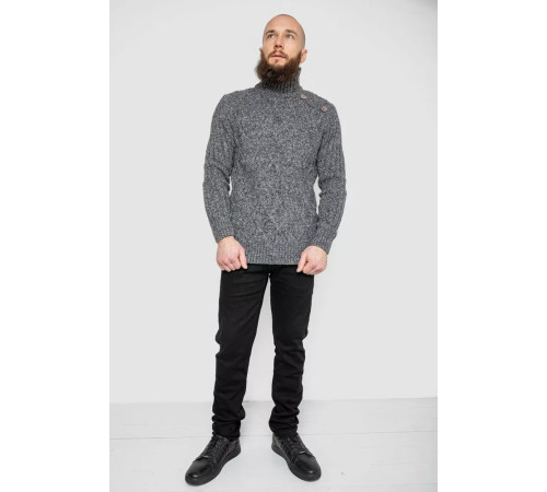 Кофта мужская на пуговицах 214R10336, цвет Темно-серый