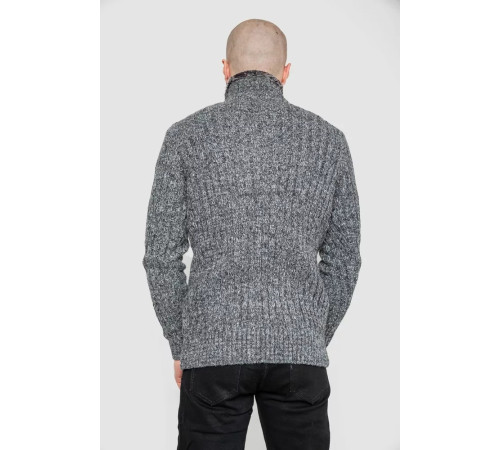 Кофта мужская на пуговицах 214R10336, цвет Темно-серый