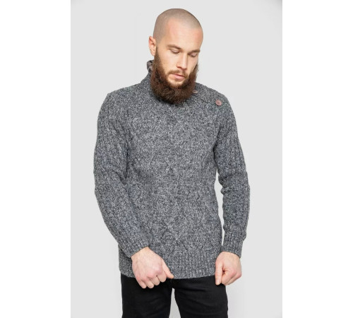 Кофта мужская на пуговицах 214R10336, цвет Темно-серый