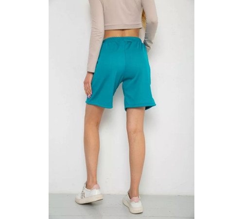 Шорты женские в рубчик, цвет темно-бирюзовый, 238R110