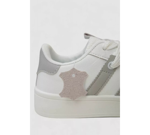 Кроссовки женские кожа, цвет бело-серый, 248RJH900-10