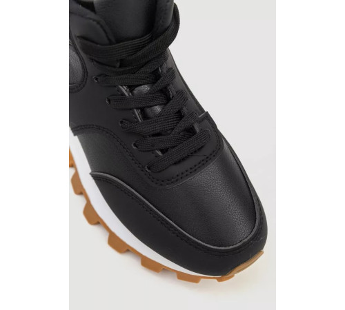 Кросівки жіночі з хутром, колір чорний, 243RGM95