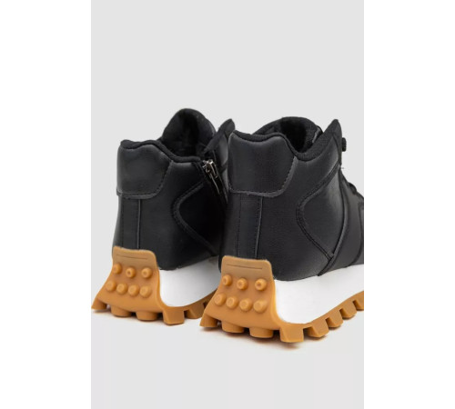 Кросівки жіночі з хутром, колір чорний, 243RGM95