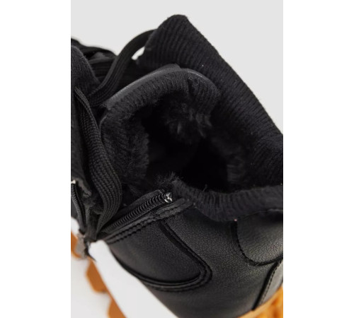 Кросівки жіночі з хутром, колір чорний, 243RGM95