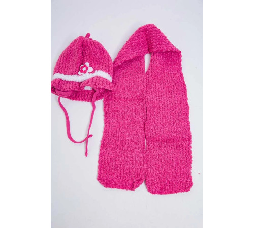 Дитячий комплект з шапки та шарфа, рожевого кольору, 167R8881-1