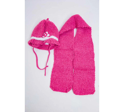 Дитячий комплект з шапки та шарфа, рожевого кольору, 167R8881-1