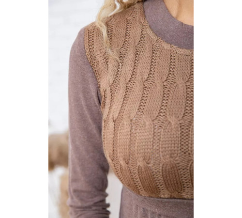 Вовняна коротка сукня, коричневого кольору, 167R076