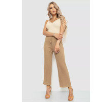 Брюки женские свободного кроя в рубчике, цвет бежевый, 220R017
