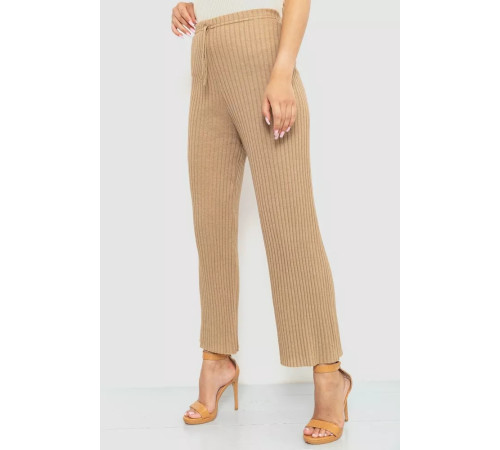 Брюки женские свободного кроя в рубчике, цвет бежевый, 220R017