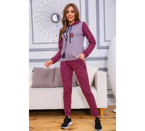 Женский костюм из ангоры, бордово-сиреневого цвета, 172R1258.