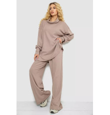 Женский костюм однотонный вафельный, цвет бежевый, 102R410
