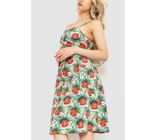 Жіночий сарафан з квітковим принтом, колір червоно-зелений, 221R1932