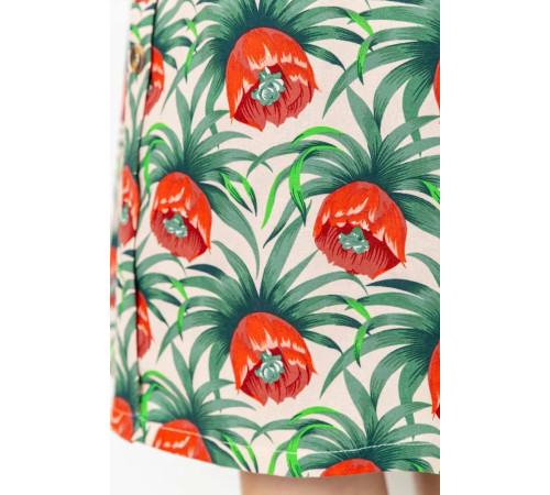 Жіночий сарафан з квітковим принтом, колір червоно-зелений, 221R1932