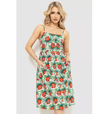 Женский сарафан с цветочным принтом, цвет красно-зеленый, 221R1932.