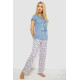 Женская пижама с принтом, цвет джинс, 243R7105