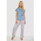 Женская пижама с принтом, цвет джинс, 243R7105
