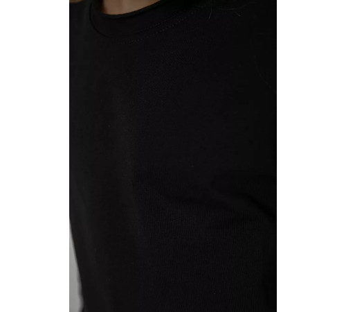 Лонгслив однотонный унисекс, цвет черный, 102R1532