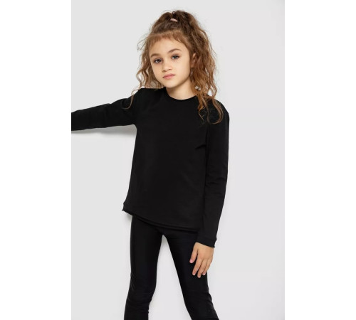 Лонгслив однотонный унисекс, цвет черный, 102R1532