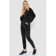 Спорт костюм женский велюровый, цвет черный, 244R20304