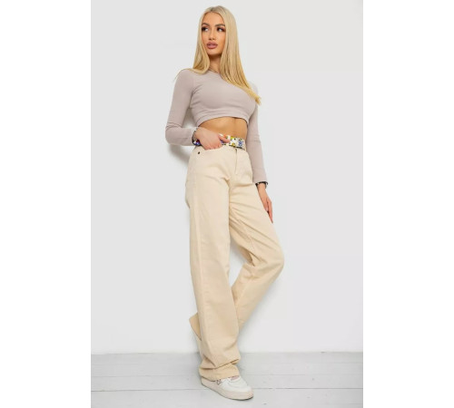 Джинсы женские, цвет светло-бежевый, 250R00160.