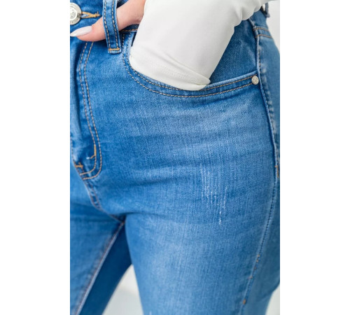 Джинсы женские с потертостями, цвет синий, 214R1532.