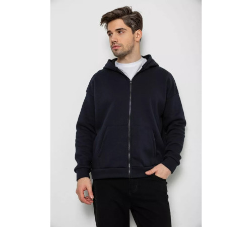 Кофта мужская на флисе с капюшоном, цвет темно-синий, 238R58697-1.