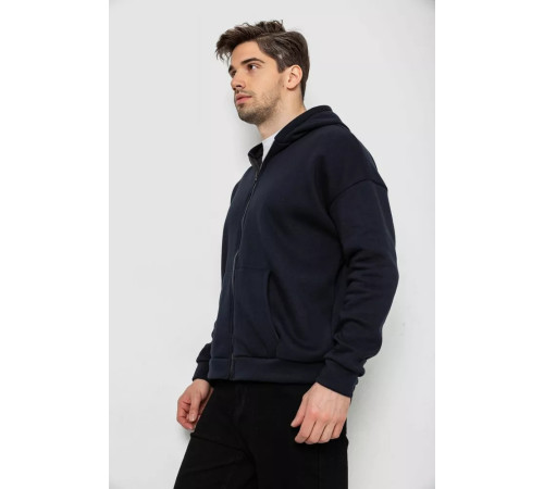 Кофта мужская на флисе с капюшоном, цвет темно-синий, 238R58697-1.