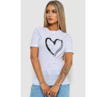 Футболка жіноча з принтом, колір білий, 238R01623