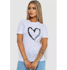 Женская футболка с принтом, цвет белый, 238R01623