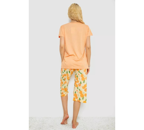 Женская пижама с принтом, цвет оранжевый, 243R7141