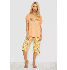 Женская пижама с принтом, цвет оранжевый, 243R7141