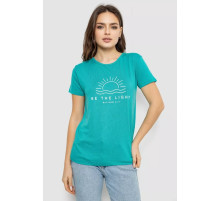Футболка жіноча з принтом, колір бірюзовий, 244R601