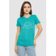 Футболка жіноча з принтом, колір бірюзовий, 244R601
