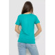 Футболка жіноча з принтом, колір бірюзовий, 244R601