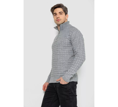 Свитер мужской однотонный, цвет серый, 161R920