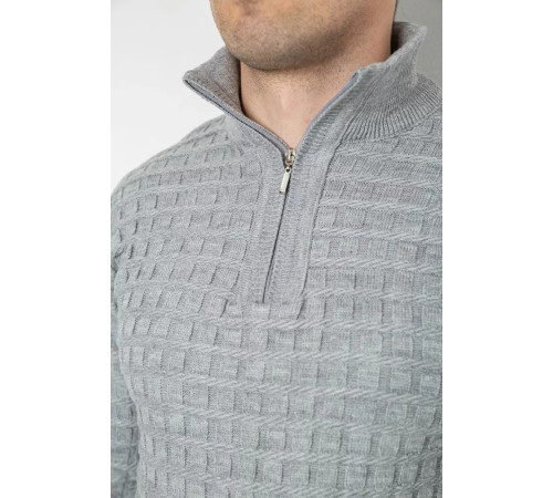 Свитер мужской однотонный, цвет серый, 161R920