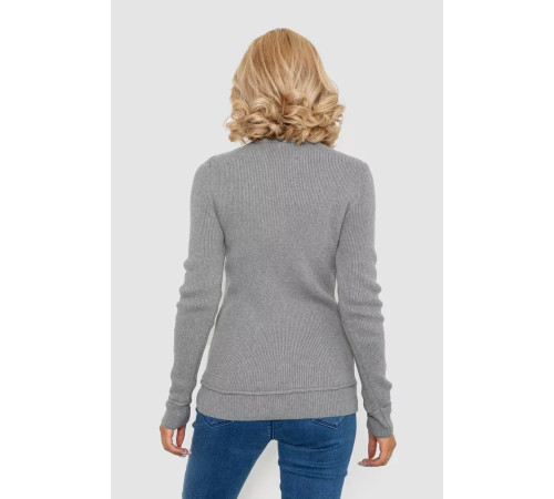 Светр-гольф жіночий однотонний, колір сірий, 247R3287