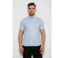 Сорочка чоловіча в смужку, колір біло-блакитний, 214R835