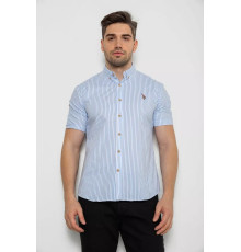 Сорочка чоловіча в смужку, колір біло-блакитний, 214R835