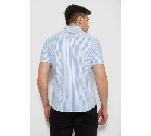 Сорочка чоловіча в смужку, колір біло-блакитний, 214R835