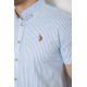 Сорочка чоловіча в смужку, колір біло-блакитний, 214R835