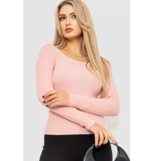 Кофта женская в рубчик, цвет светло-персиковый, 204R9024.