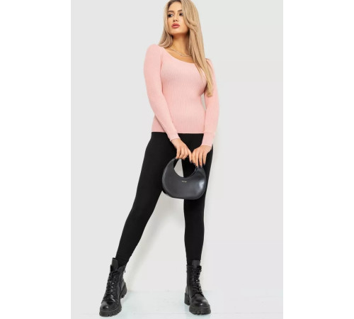 Кофта женская в рубчик, цвет светло-персиковый, 204R9024.