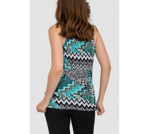 Майка жіноча різнокольорова, колір чорно-бірюзовий, 186R501