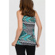 Майка жіноча різнокольорова, колір чорно-бірюзовий, 186R501