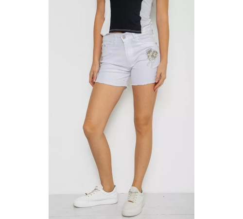 Шорти жіночі джинсові стрейчові, колір білий, 247R2676