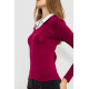 Лонгслив с воротником, цвет бордовый, 186R308.