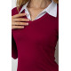Лонгслив с воротником, цвет бордовый, 186R308.