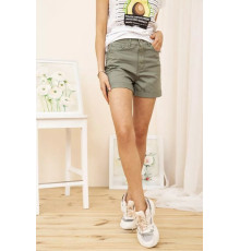 Джинсові жіночі шорти вільні, колір Хакі, 164R2107