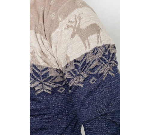 Свитер мужской новогодний, цвет бежево-синий, 247R3215.